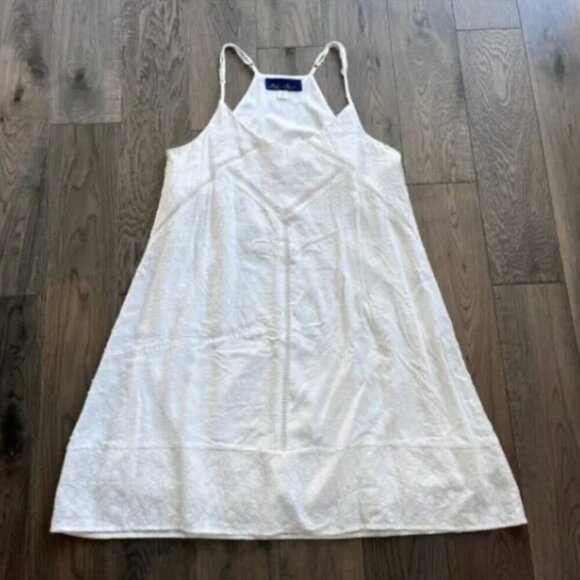 Francesca's Blue Rain White Eyelet Embroidered Sundress Size S Boho Cottagecore - Picture 1 of 8